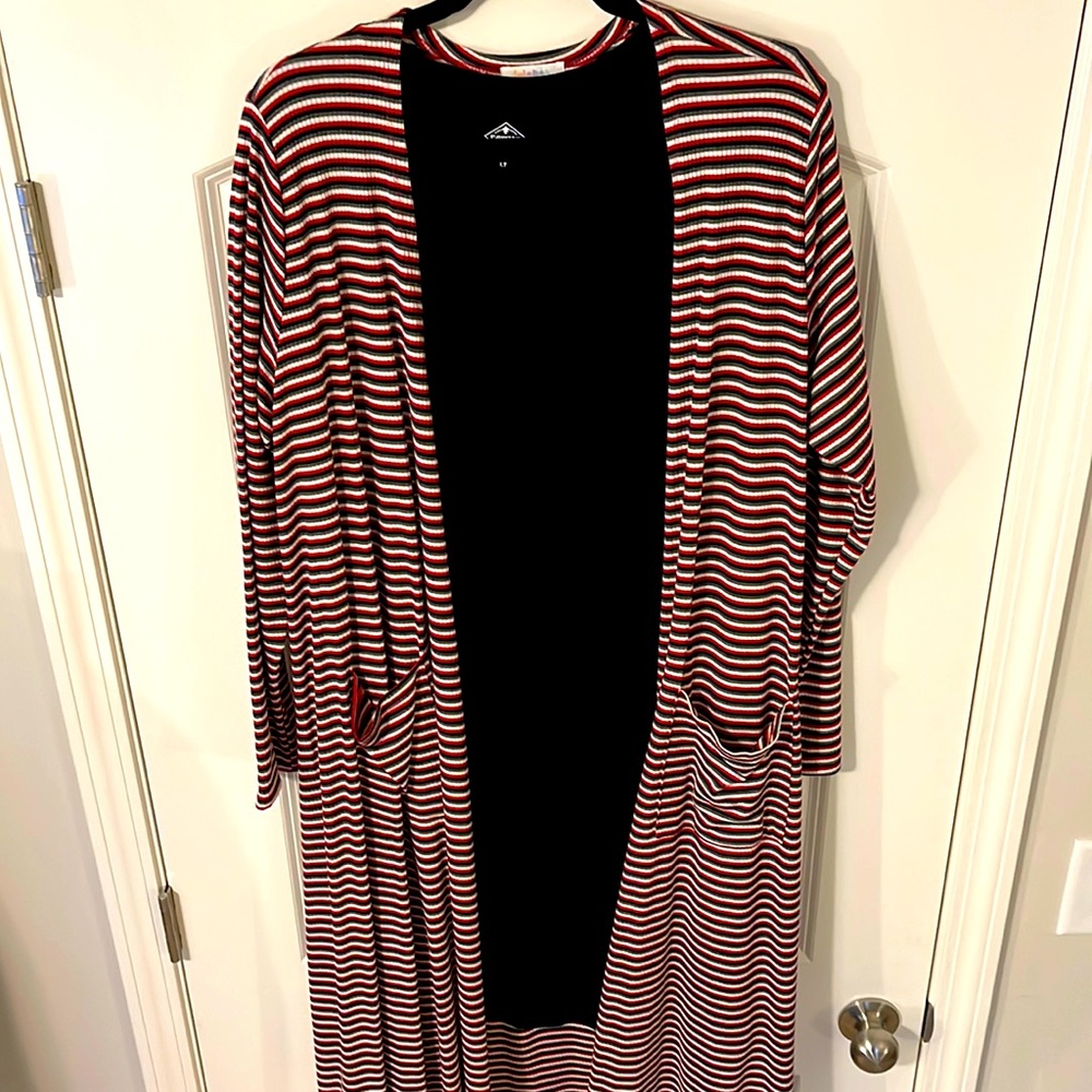 Lularoe XL Striped Sarah Duster Cardigan